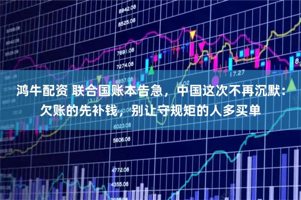 鸿牛配资 联合国账本告急，中国这次不再沉默：欠账的先补钱，别让守规矩的人多买单